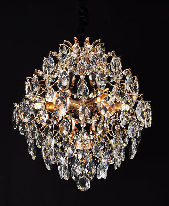Crystal Chandelier CRYSTARA Nobile, 5x E14, Diameter 40cm, Shiny Gold Crystal Chandeliers Προεπιλεγμένος τίτλος Alessandro Design