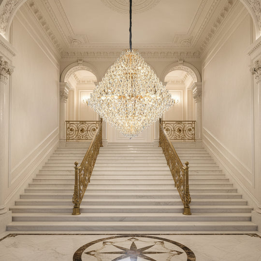 Πολυέλαιος KONIG Grande Supremo Crystal, 54xE14, D150 cm, Χρυσός, Ρυθμιζόμενο ύψος, Μέταλλο και Κρύσταλλο