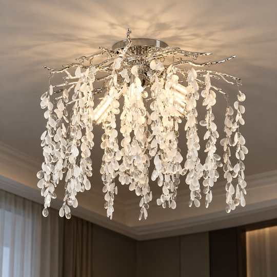 Πολυέλαιος WILLOW Crystal, 5x E14, Διάμετρος 50cm, Χρώμιο