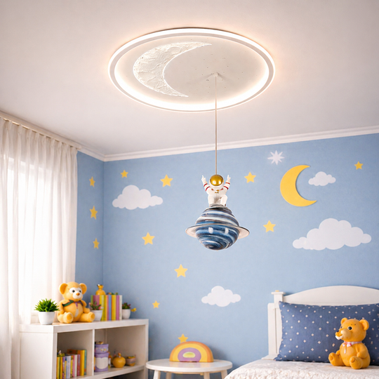 Πολυέλαιος LED ASTRONAUT 80W, Κρύο/Ζεστό/Ουδέτερο φως, Λευκοί Παιδικοί Πολυέλαιοι Προεπιλεγμένος τίτλος Alessandro Design
