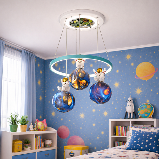Πολυέλαιος LED ASTRONAUT 35W, 3xE27, Κρύο/Ζεστό/Ουδέτερο φως, Λευκοί Παιδικοί πολυέλαιοι Προεπιλεγμένος τίτλος Alessandro Design