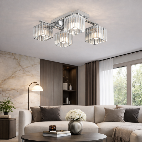 Georgian Chandelier, LC115/4, 4x E27, Chrome, Metal Classic Chandeliers Προεπιλεγμένος τίτλος Alessandro Design