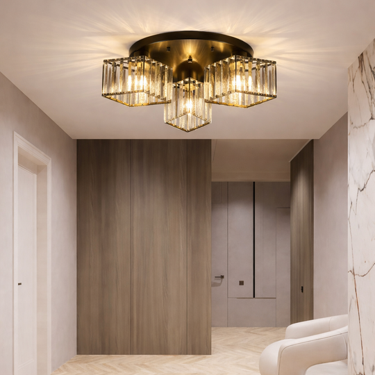 Modern Classic Chandelier Sasha, LC117/3BK, 3x E27, Metal and Crystal, Black, Lampshade Classic Chandeliers Προεπιλεγμένος τίτλος Alessandro Design