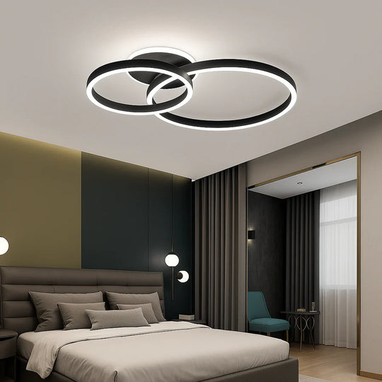 Πολυέλαιος LED με τηλεχειριστήριο LT511/30+40+50BK, 93W, 2 κύκλοι, κρύο/θερμό/ουδέτερο φως, ρυθμιζόμενο, μαύροι πολυέλαιοι LED με τηλεχειριστήριο Προεπιλεγμένος τίτλος Alessandro Design