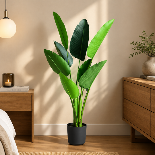 Τεχνητό φυτό Τύπος Strelitzia Nicolai (Bird of Paradise), 120 cm, 8 φύλλα, Πράσινο