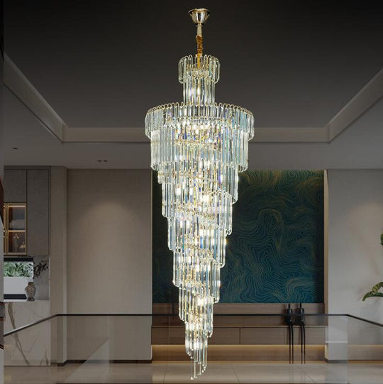 Crystal Chandelier CC8043/600H1800GD, Διάμετρος 60cm, Ύψος 180cm, Γυαλιστερό χρυσό, Ρυθμιζόμενο ύψος, Κομψή σχεδίαση Crystal Chandelier Προεπιλεγμένος τίτλος Alessandro Design