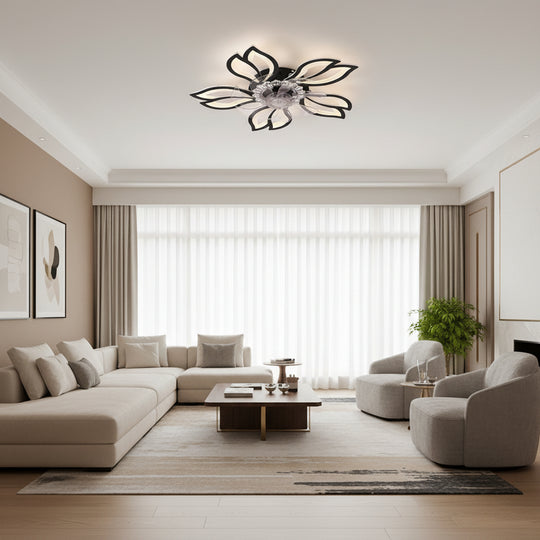 Πολυέλαιος ANEMO Fan LED με Τηλεχειριστήριο, 30W, D61cm, Κρύο/Ουδέτερο/Ζεστό φως, Μαύρο