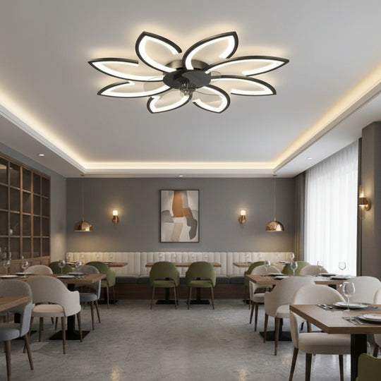 Πολυέλαιος ANEMO Fan LED με Τηλεχειριστήριο, 47W, D87cm, Κρύο/Ουδέτερο/Ζεστό φως, Μαύρο
