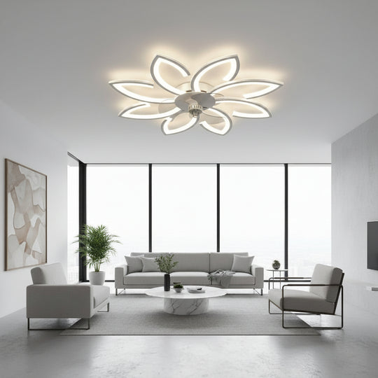 Πολυέλαιος LED ANEMO Fan με Τηλεχειριστήριο, 48W, D87cm, Κρύο/Ουδέτερο/Ζεστό φως, Λευκό