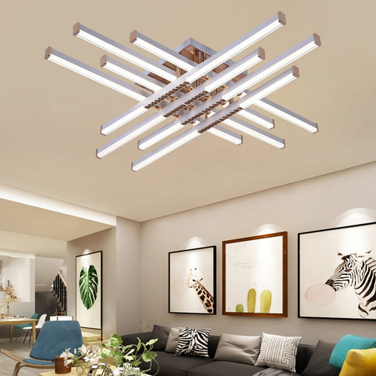 Πολυέλαιος LED με αξονικό τηλεχειριστήριο, 98W, 8 στοιχεία, δροσερό/θερμό/ουδέτερο φως, ρυθμιζόμενο, λευκοί πολυέλαιοι LED με τηλεχειριστήριο Προεπιλεγμένος τίτλος Alessandro Design