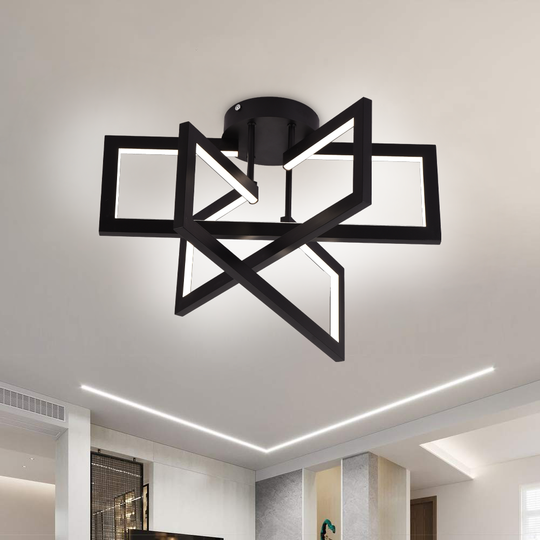 Πολυέλαιος LED με τηλεχειριστήριο 72W, 3 Στοιχεία, Κρύο/Ζεστό/Ουδέτερο φως, Ρυθμιζόμενο, Μαύρο, LT750/3BK Πολυέλαιοι LED με Τηλεχειριστήριο Προεπιλεγμένος τίτλος Alessandro Design