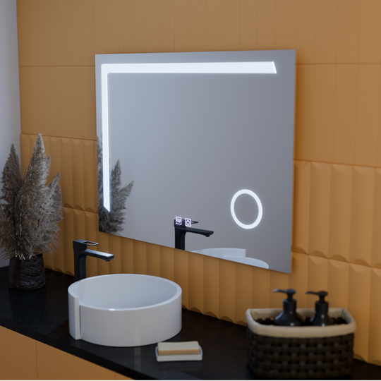 Ορθογώνιος καθρέφτης LED, 80x60cm, Linea Touch, Σύστημα Demister, Dimmable Mirrors Korman E Προεπιλεγμένος τίτλος Alessandro Design