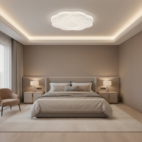 Φωτιστικό οροφής LED λουλουδιών 23 cm, 22W, 3000K / 4000K / 6000K, Λευκά, μεταλλικά και ακρυλικά φωτιστικά οροφής LED Προεπιλεγμένος τίτλος Alessandro Design