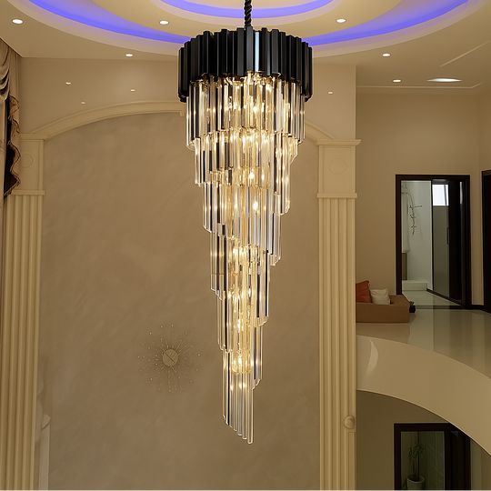 Crystal Chandelier BLOIS Ascender, 28xE14, Διάμετρος 60cm, Μαύρο, Ρυθμιζόμενο ύψος Crystal Chandelier Προεπιλεγμένος τίτλος Alessandro Design
