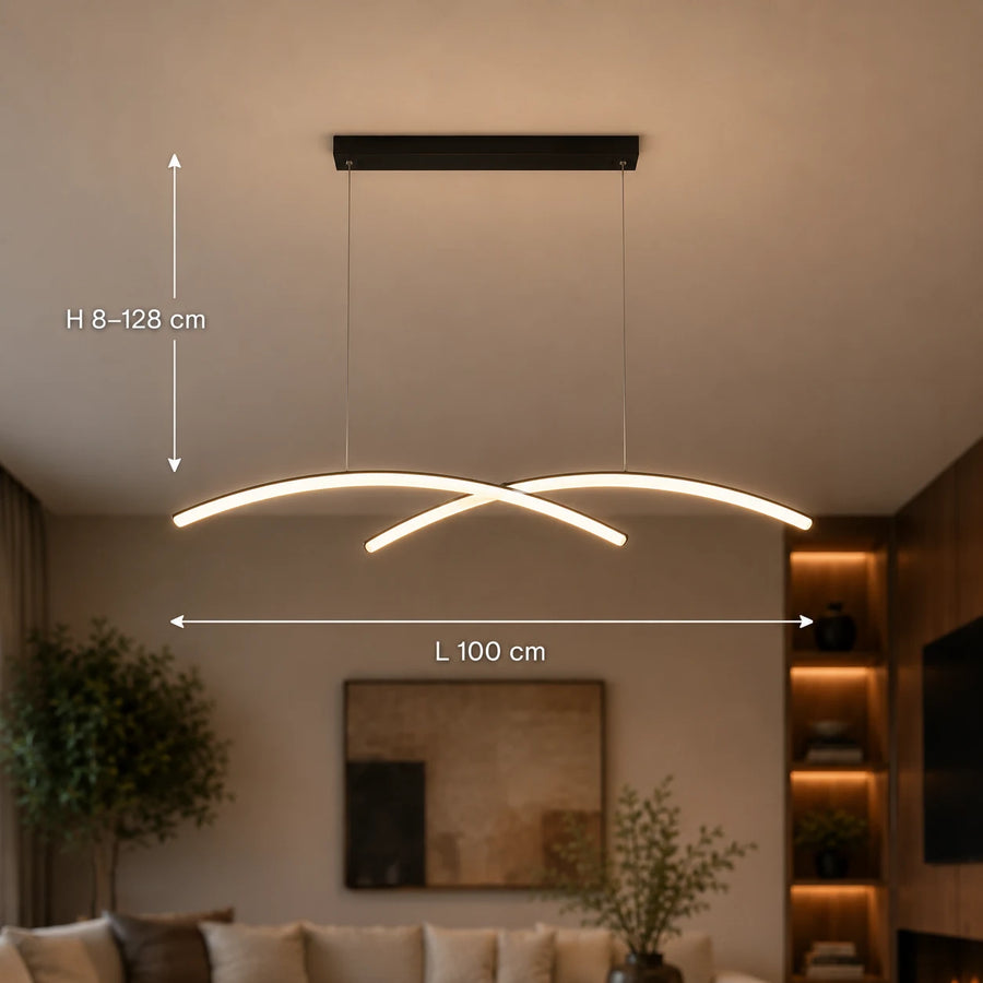 Πολυέλαιος FLUIRA LED με τηλεχειριστήριο, 52W, Κρύο/Ζεστό/Ουδέτερο φως, Ρυθμιζόμενο, Μαύρο - 01_LT103BK.png