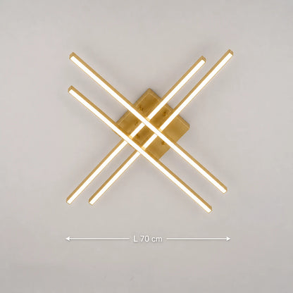 Πολυέλαιος LED με Τηλεχειριστήριο LINEX, 53W, Light 3000K/4000K/6000K, Dimmable, Gold - 01_LT171-4GD.png