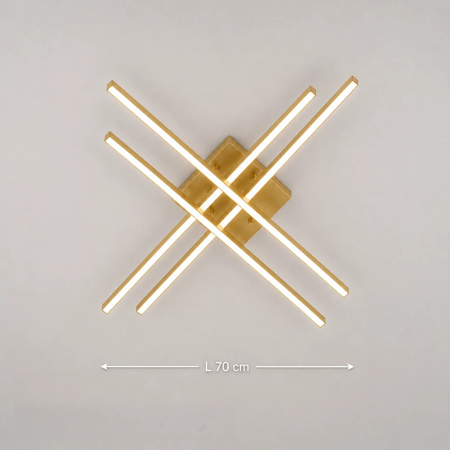 Πολυέλαιος LED με Τηλεχειριστήριο LINEX, 53W, Light 3000K/4000K/6000K, Dimmable, Gold - 01_LT171-4GD.png