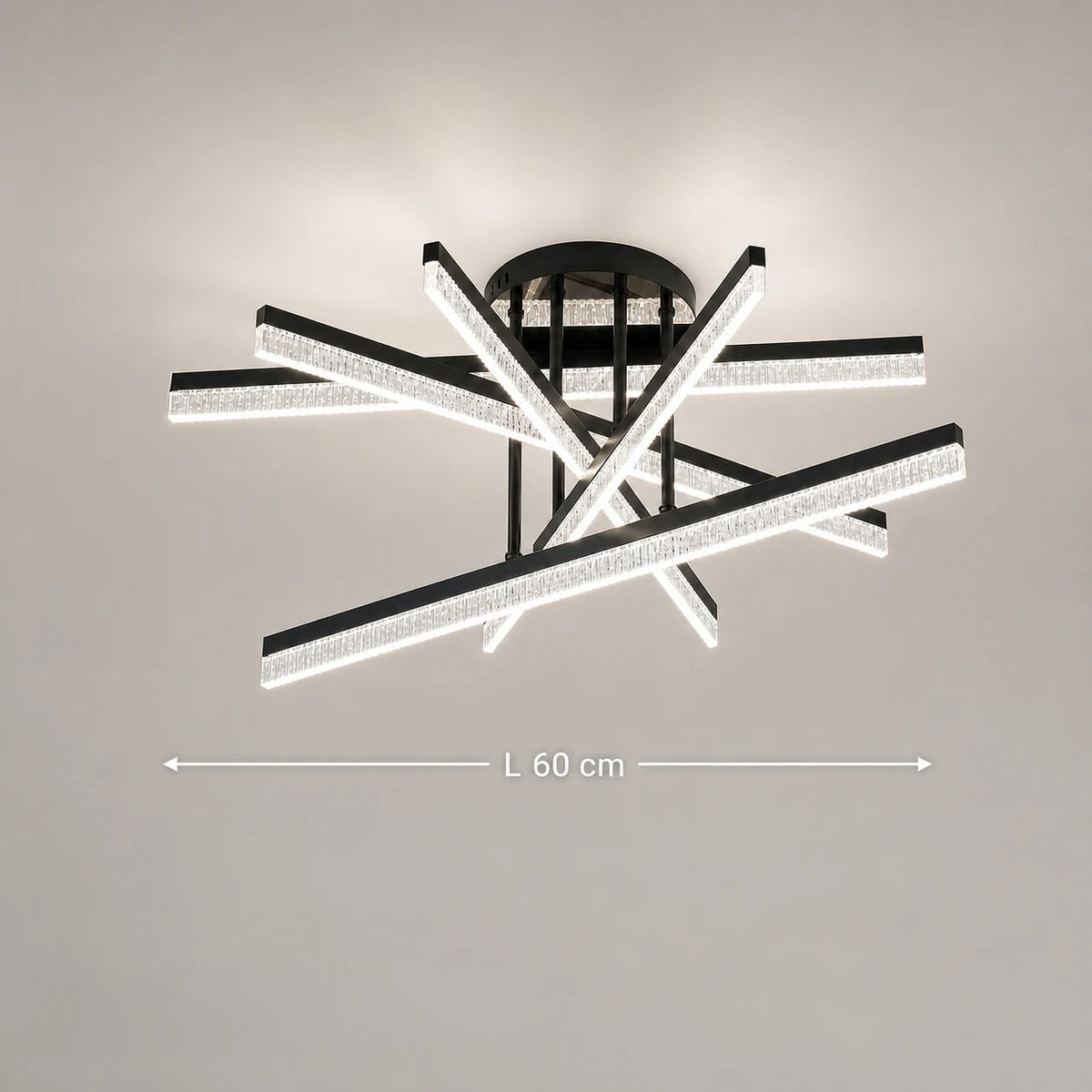 Πολυέλαιος LED με Τηλεχειριστήριο LT179/5BK, 68W, 5 Στοιχεία, Ψυχρό/Ζεστό/Ουδέτερο φως, Ρυθμιζόμενο, Μαύρο - 01_LT179-5BK.png