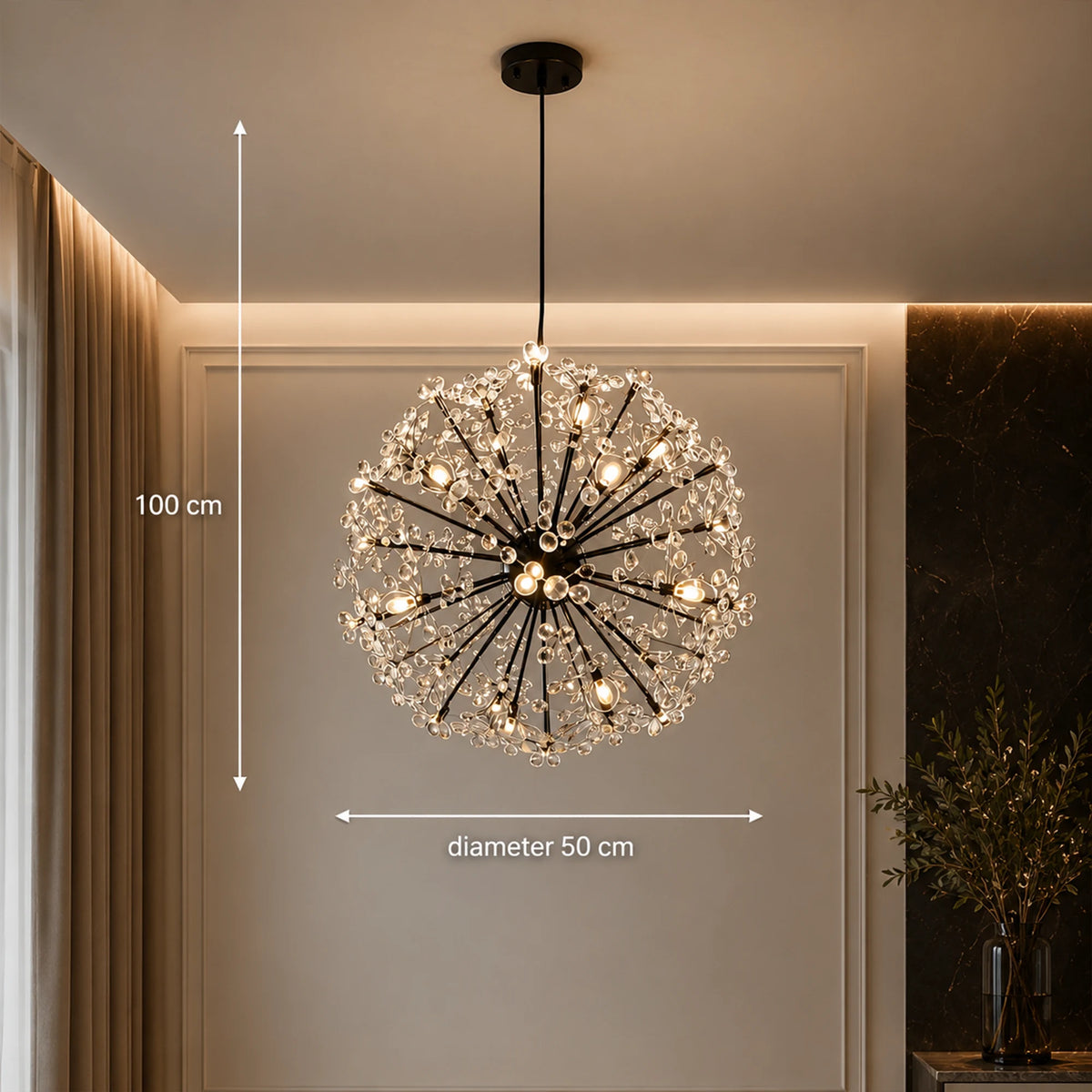 PETERHOF Crystal Chandelier Elegance, Ø50cm, 18x G4, Διάμετρος 49cm, Μαύρο - 02_CC167-400BK.png