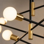 Gentile Modernist Chandelier, 4x E27, Black and Gold, Modern Design - 02_LC362-4BKGD.png