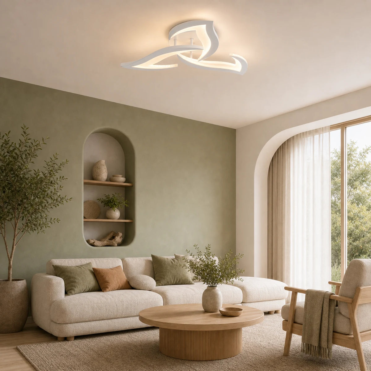 Πολυέλαιος LED με τηλεχειριστήριο LOTUS 32W, 3 Πέταλα, Κρύο/Ζεστό/Ουδέτερο φως, Ρυθμιζόμενο, Λευκό - LT660-3WH_cover.png
