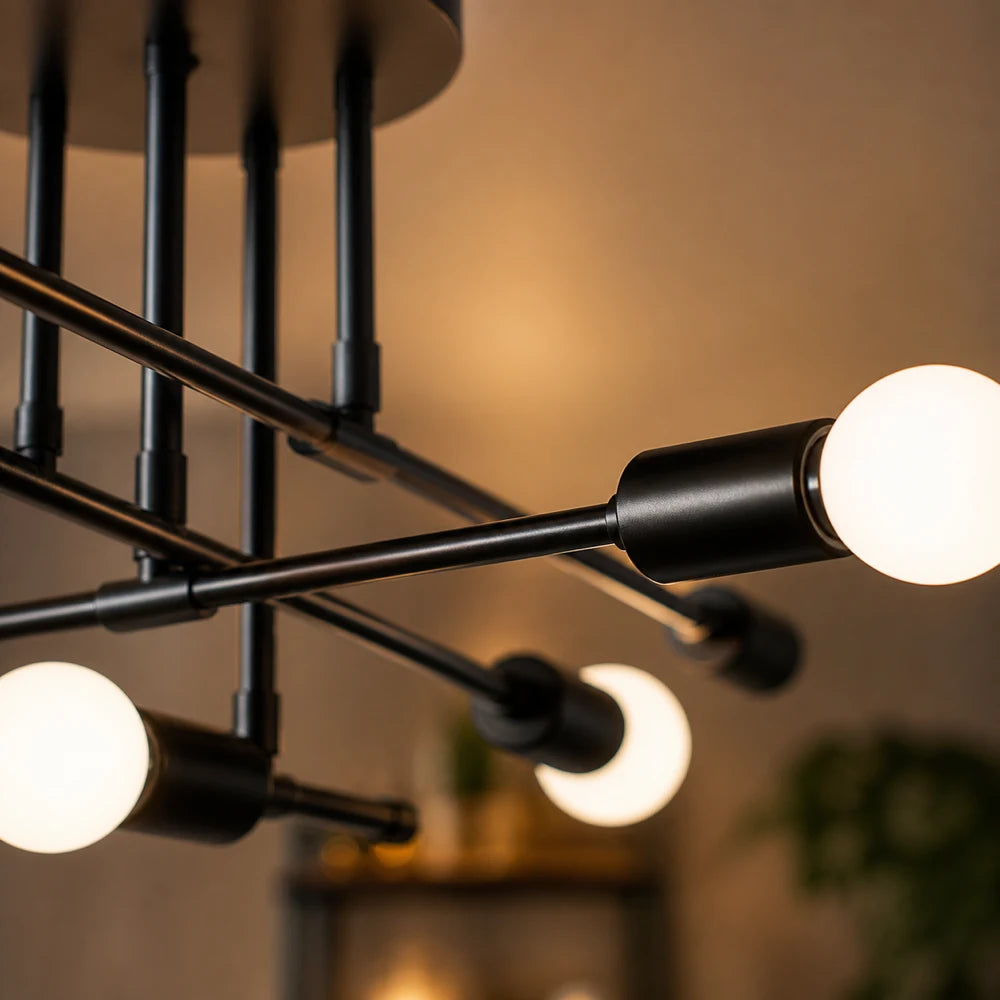 Classic Modernist Octa Chandelier, 8x E27, Black, Modern Design, Metal, Without Shade - 02_LC360-8BK.png