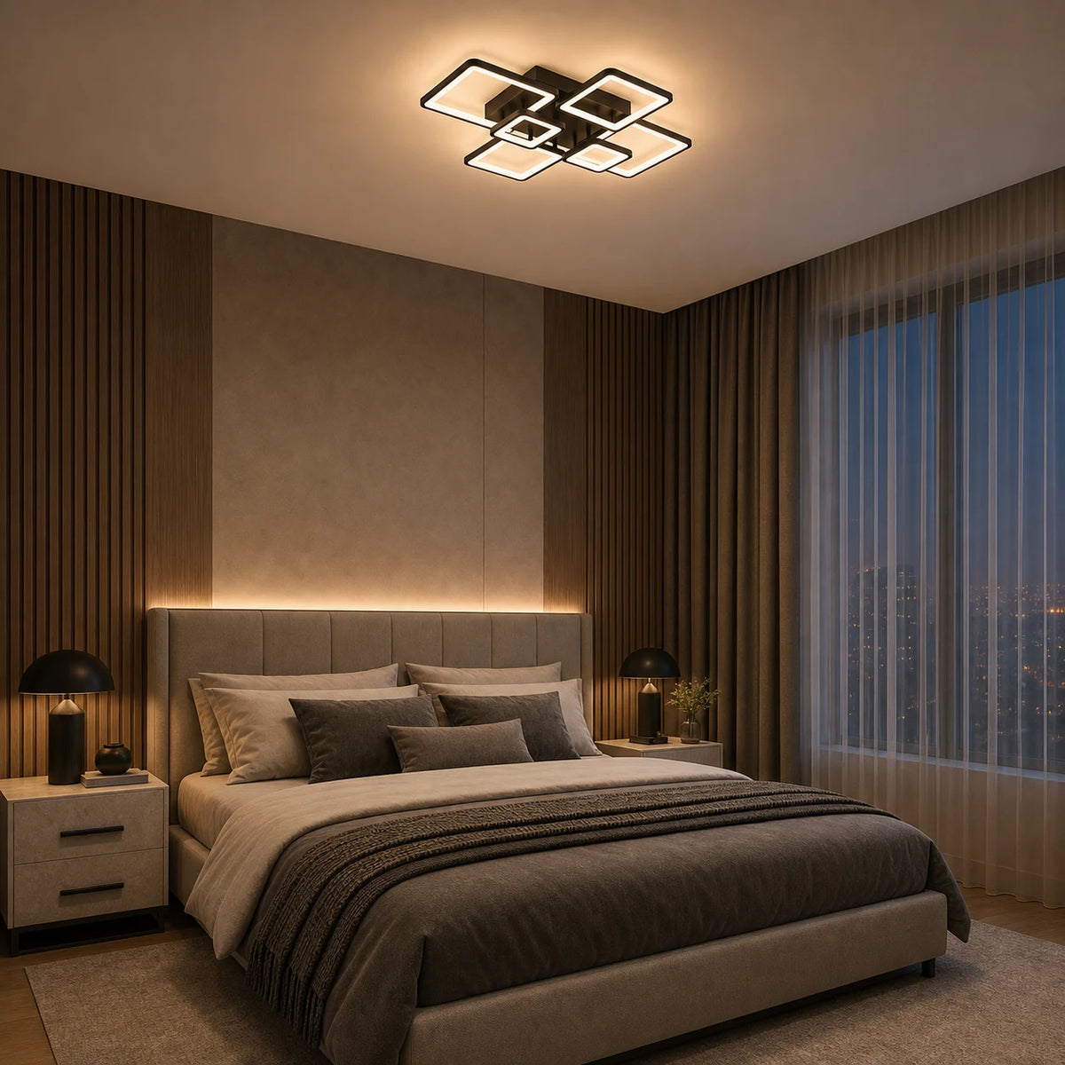 Πολυέλαιος LED με τηλεχειριστήριο ELLA 120W, 6 Τετράγωνα, Κρύο/Ζεστό/Ουδέτερο φως, Ρυθμιζόμενο, Μαύρο, Μεταλλικό και Ακρυλικό - 03_LT130-6BK.png