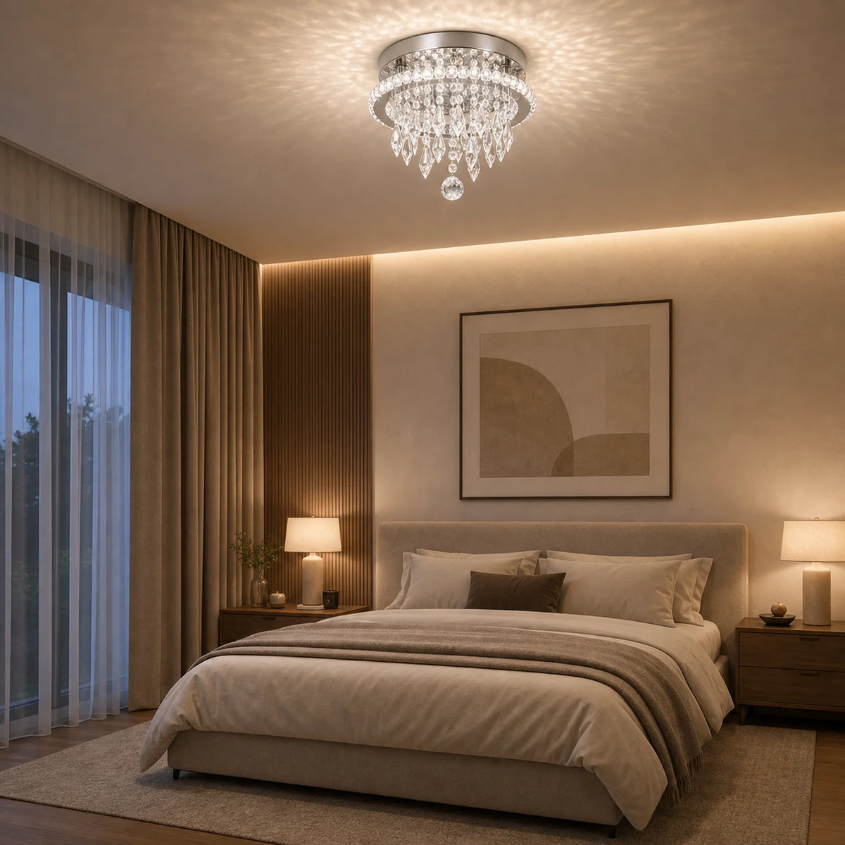 Alberico Στρογγυλός πολυέλαιος LED, 17W, Δροσερό/Ζεστό/Ουδέτερο φως, Κρύσταλλο, Γυαλιστερό Chrome - 04_LL010.png