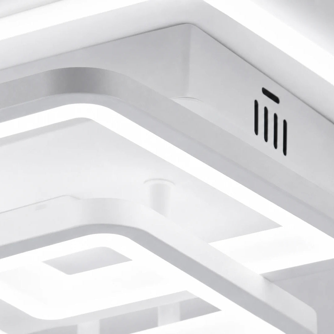 Πολυέλαιος LED με τηλεχειριστήριο ZOE, 60W, 3 τετράγωνα, κρύο/θερμό/ουδέτερο φως, ρυθμιζόμενο, λευκό, μέταλλο και ακρυλικό - LT808-3WH_closeup6000.png
