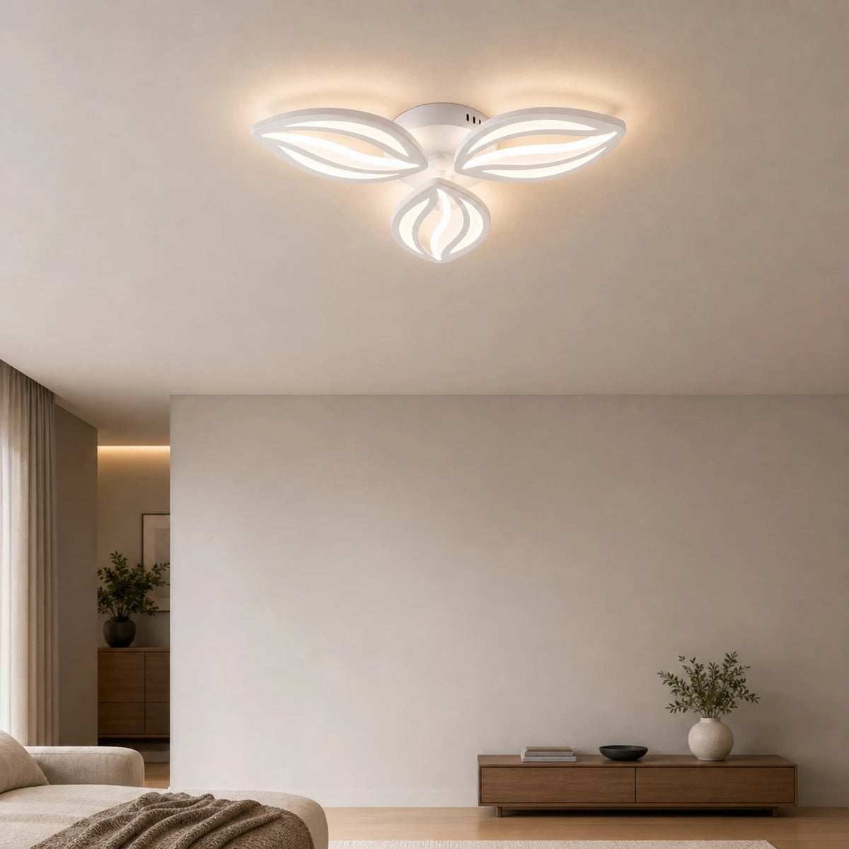Πολυέλαιος LED με τηλεχειριστήριο ORCHID 40W, 3 Πέταλα, Κρύο/Ζεστό/Ουδέτερο φως, Ρυθμιζόμενο, Λευκό - 06_LT280-3WH.png