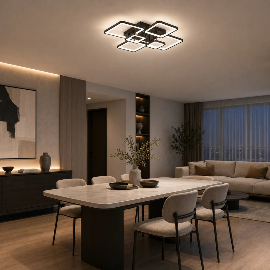 Πολυέλαιος LED με τηλεχειριστήριο ELLA 120W, 6 Τετράγωνα, Κρύο/Ζεστό/Ουδέτερο φως, Ρυθμιζόμενο, Μαύρο, Μεταλλικό και Ακρυλικό - 07_LT130-6BK.png