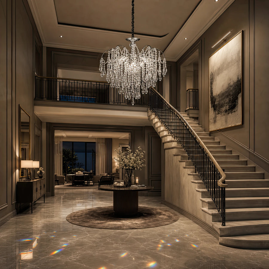 Crystal Chandelier CC9324/5CH, 5x E14, Diameter 48cm, Chrome - 08_CC9324-5CH.png