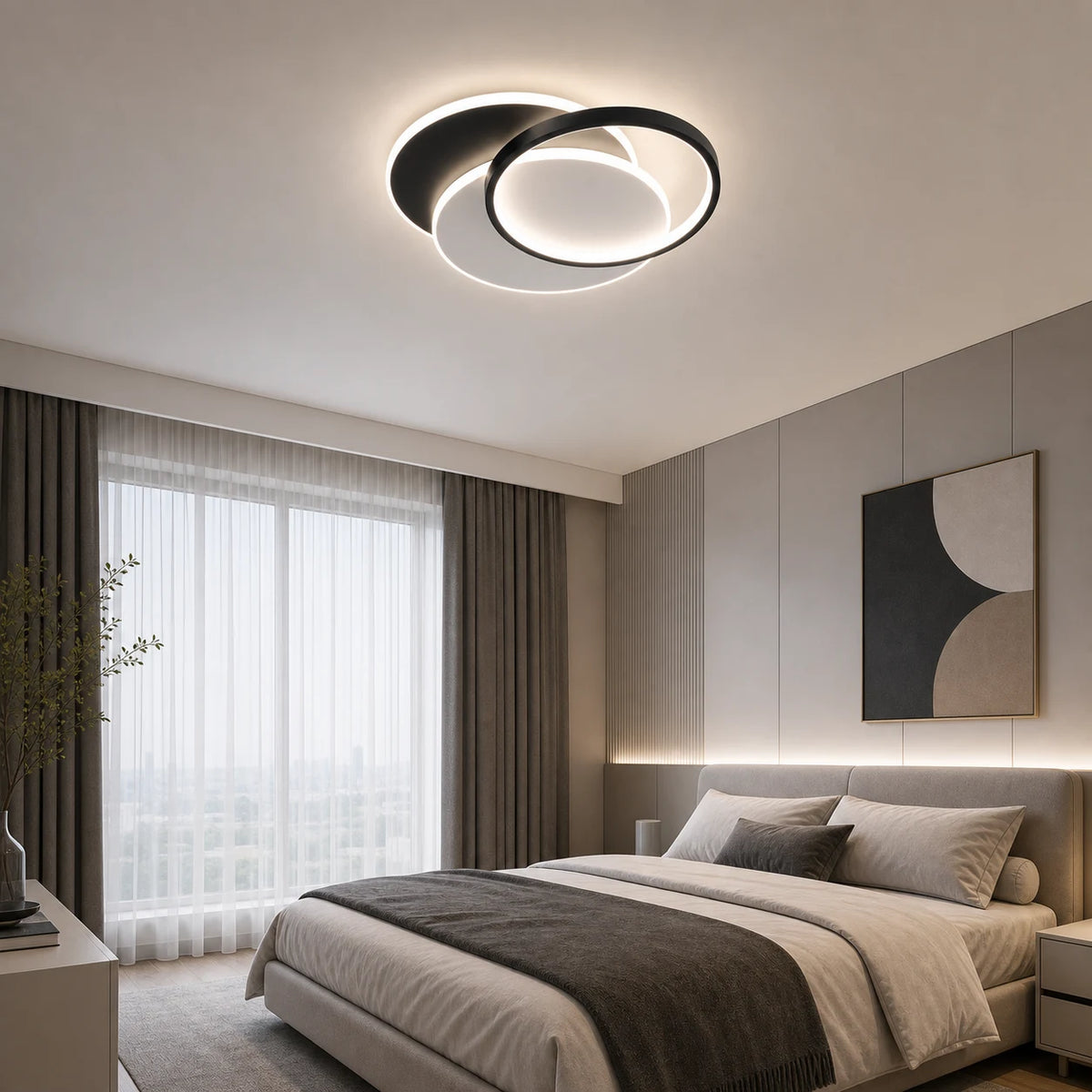 Πολυέλαιος LED με τηλεχειριστήριο CHIARA 67W, 3 κύκλοι, κρύο/θερμό/ουδέτερο φως, ρυθμιζόμενο, μαύρο - LT633-500R_size.png