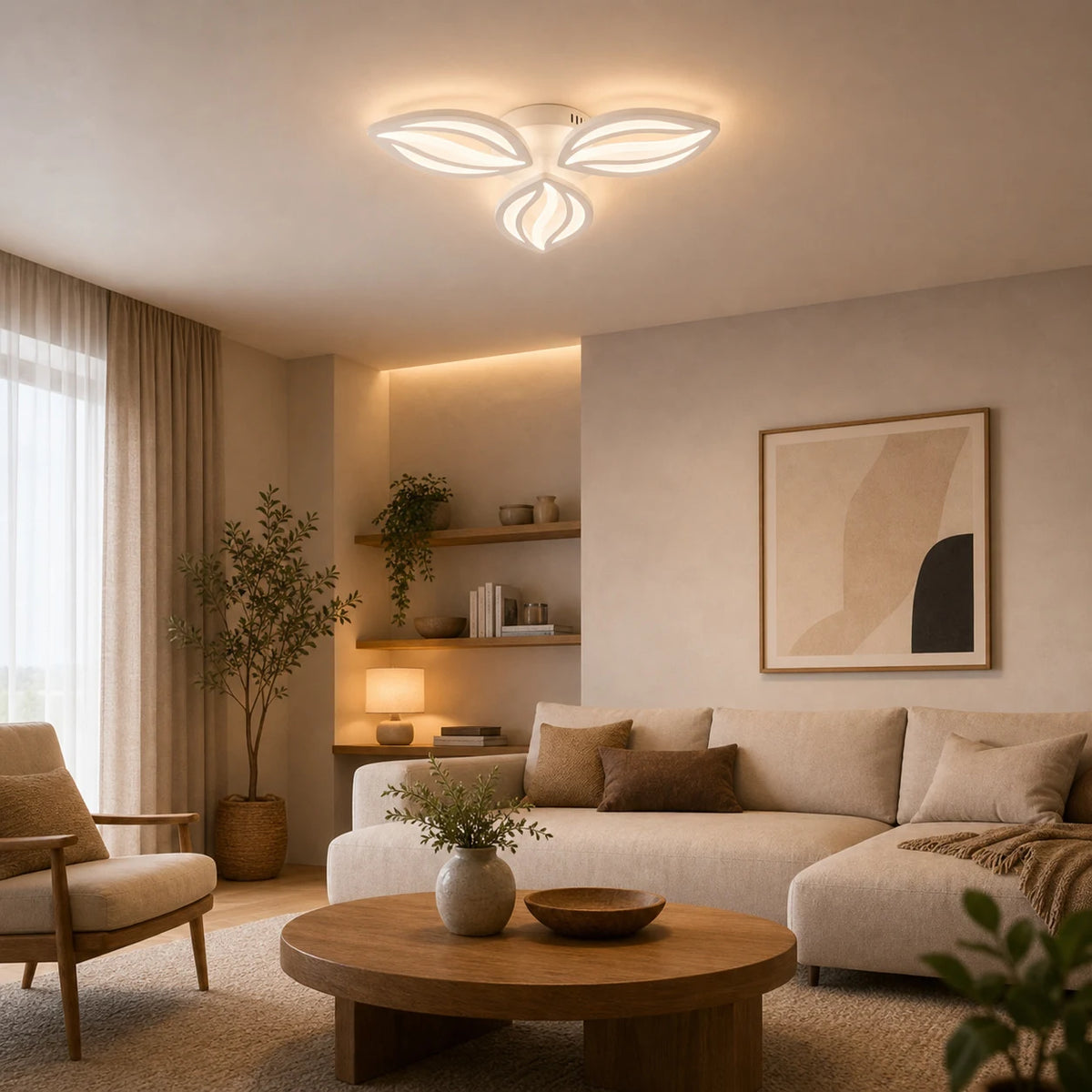 Πολυέλαιος LED με τηλεχειριστήριο ORCHID 40W, 3 Πέταλα, Κρύο/Ζεστό/Ουδέτερο φως, Ρυθμιζόμενο, Λευκό - 09_LT280-3WH.png