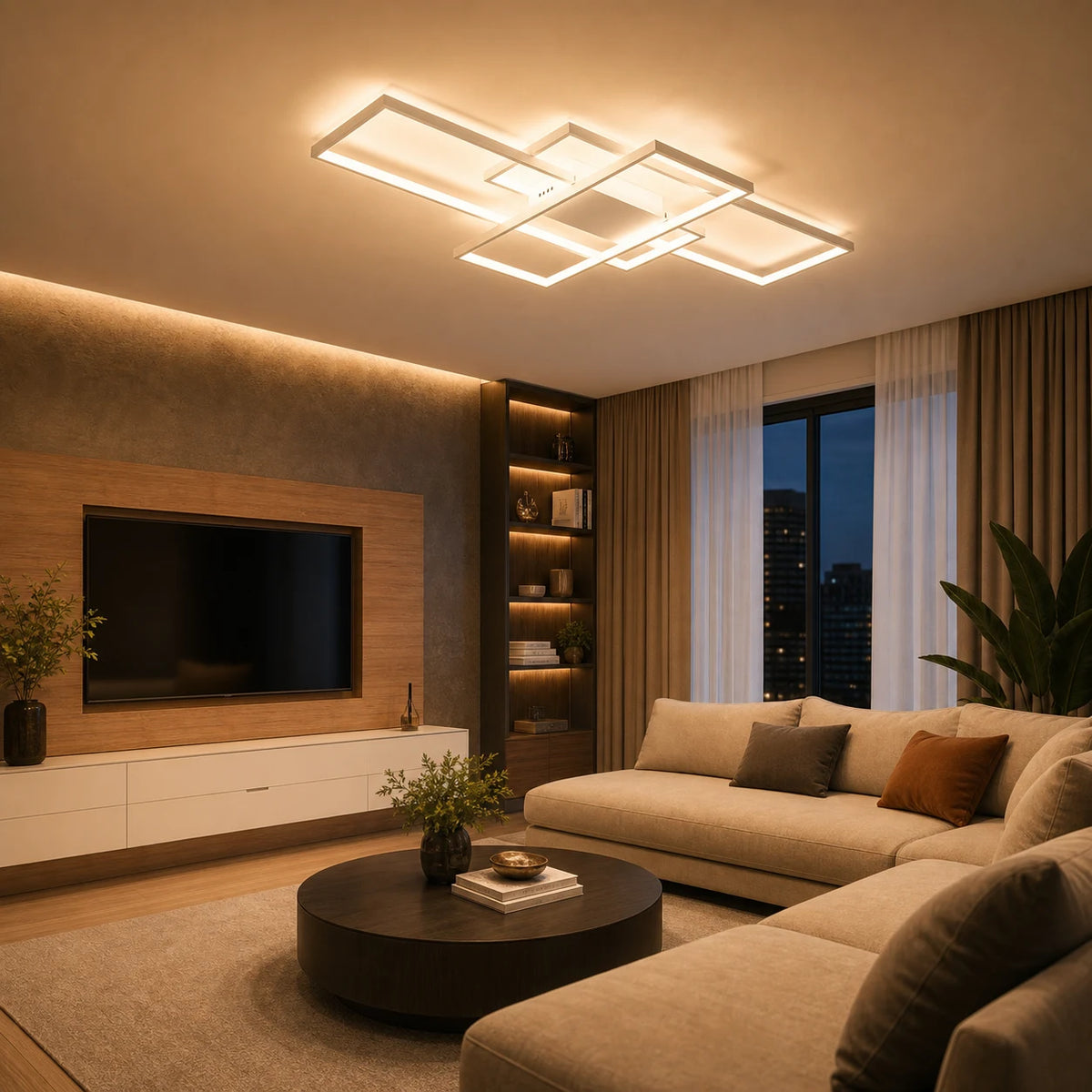 Πολυέλαιος LED με τηλεχειριστήριο LANDYN 78W, Κρύο/Ζεστό/Ουδέτερο φως, Dimable, Λευκό - 09_LT500-3WH.png