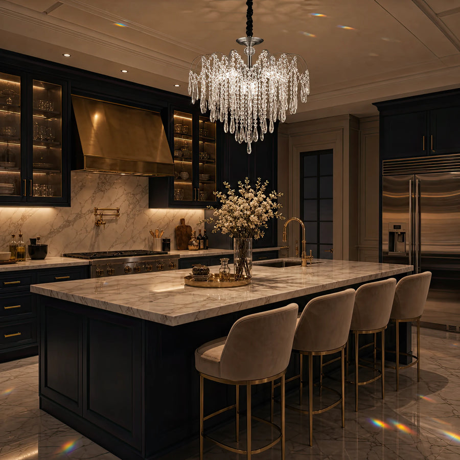 Crystal Chandelier CC9324/5CH, 5x E14, Diameter 48cm, Chrome - 10_CC9324-5CH.png