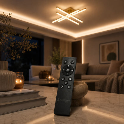 Πολυέλαιος LED με Τηλεχειριστήριο LINEX, 53W, Light 3000K/4000K/6000K, Dimmable, Gold - 10_LT171-4GD.png