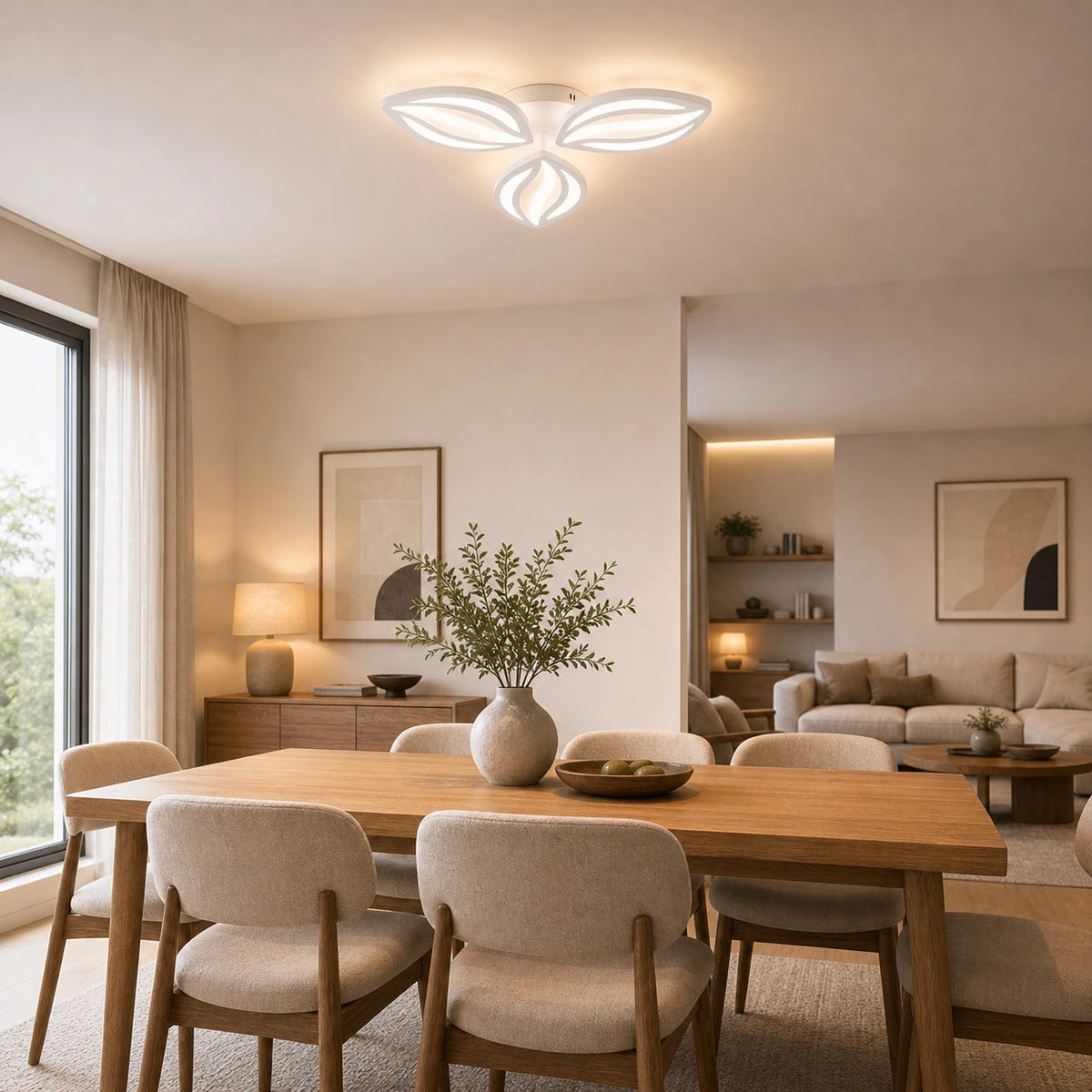Πολυέλαιος LED με τηλεχειριστήριο ORCHID 40W, 3 Πέταλα, Κρύο/Ζεστό/Ουδέτερο φως, Ρυθμιζόμενο, Λευκό - 10_LT280-3WH.png