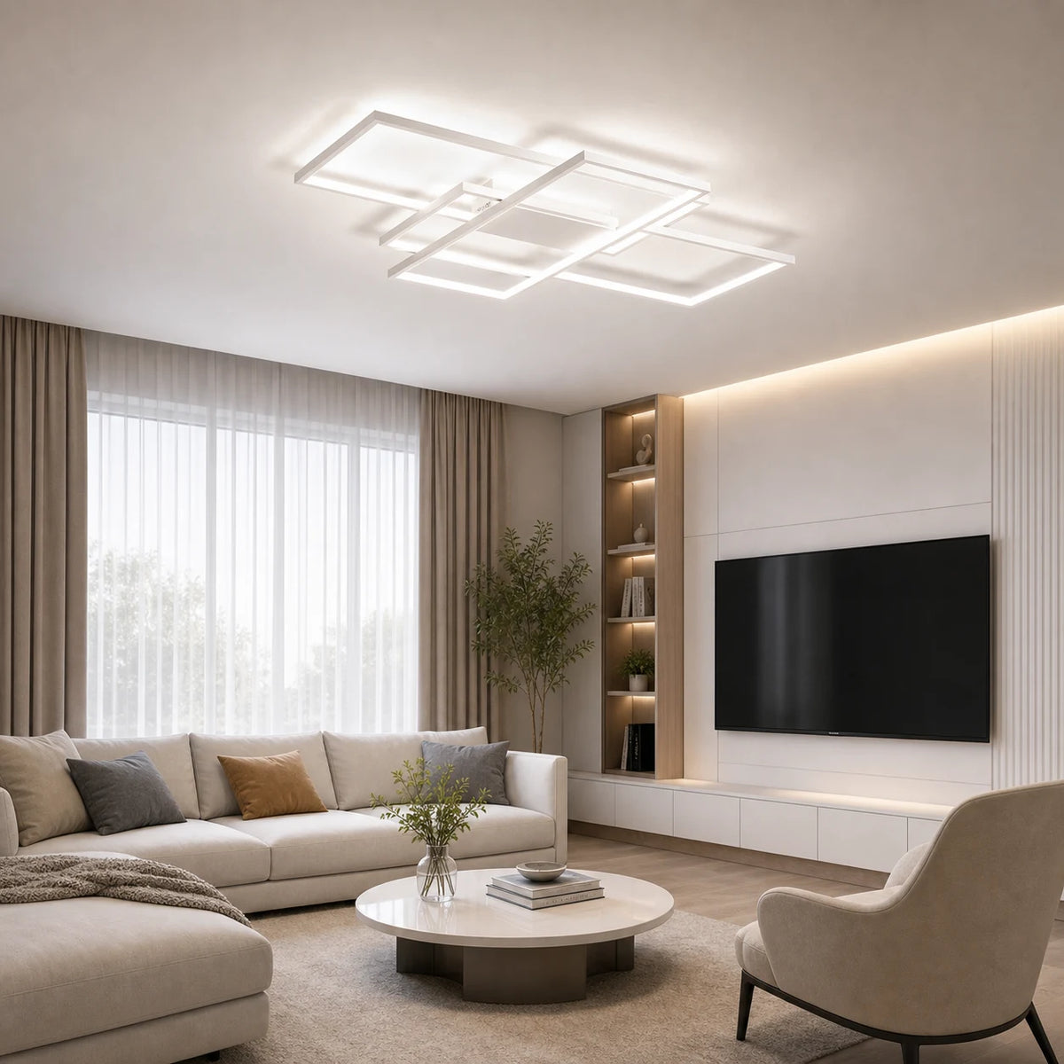 Πολυέλαιος LED με τηλεχειριστήριο LANDYN 78W, Κρύο/Ζεστό/Ουδέτερο φως, Dimable, Λευκό - 10_LT500-3WH.png