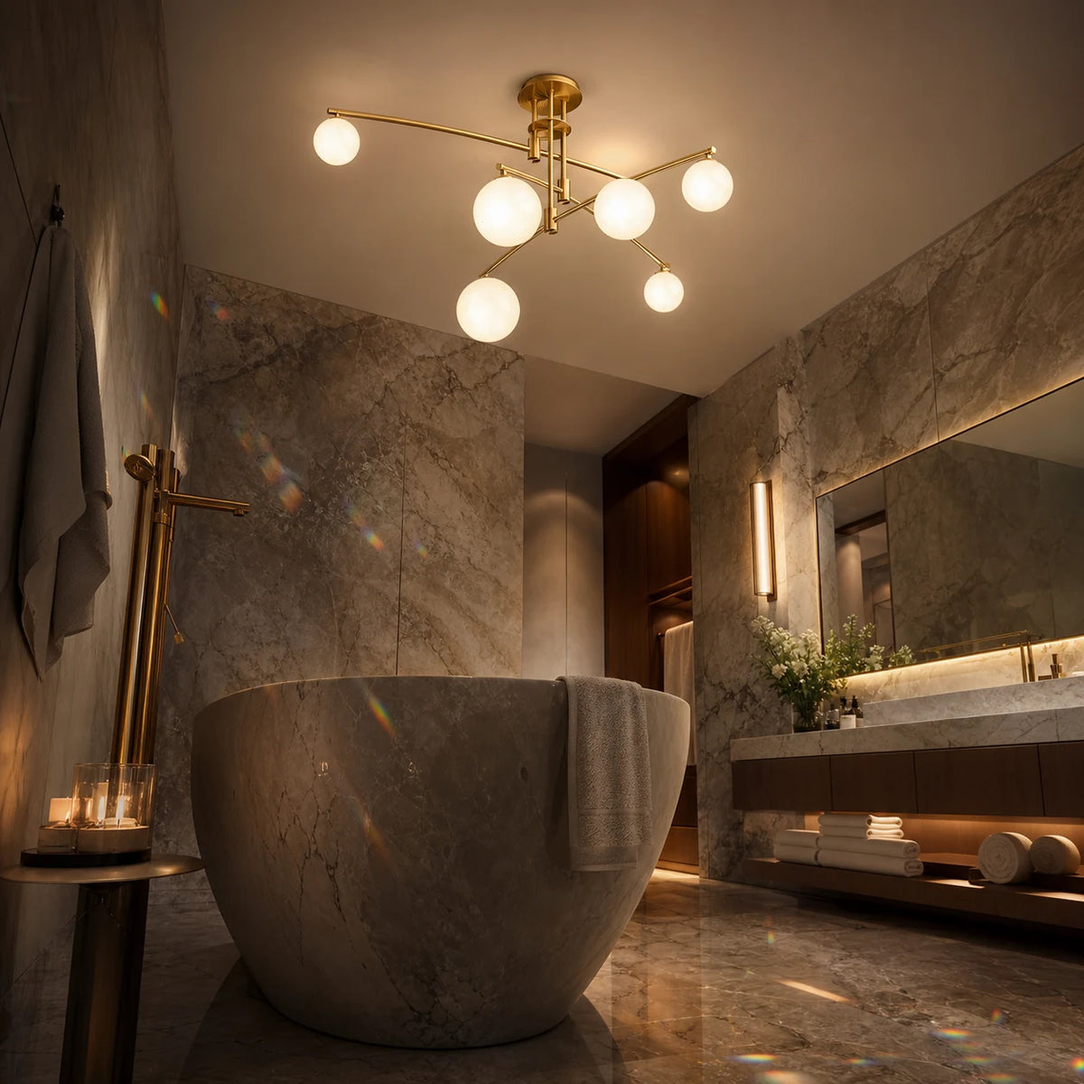 Πολυέλαιος με Στρογγυλή Σκιά, PENTHOUSE Dome, 6x G9, Χρυσό, Μέταλλο - 12_LC825GD.png