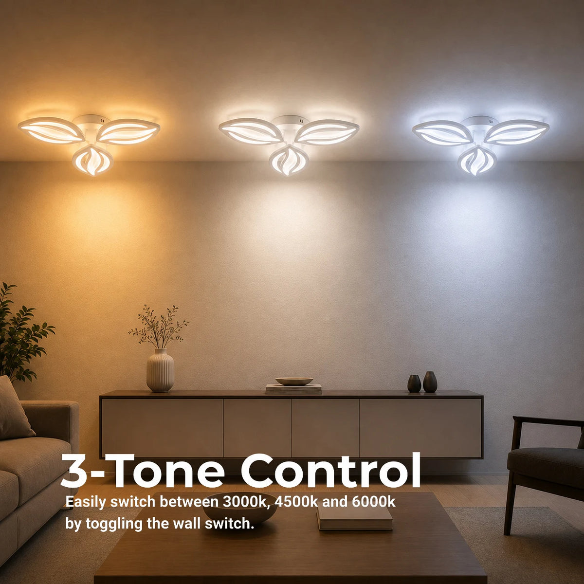 Πολυέλαιος LED με τηλεχειριστήριο ORCHID 40W, 3 Πέταλα, Κρύο/Ζεστό/Ουδέτερο φως, Ρυθμιζόμενο, Λευκό - 17_LT280-3WH.png