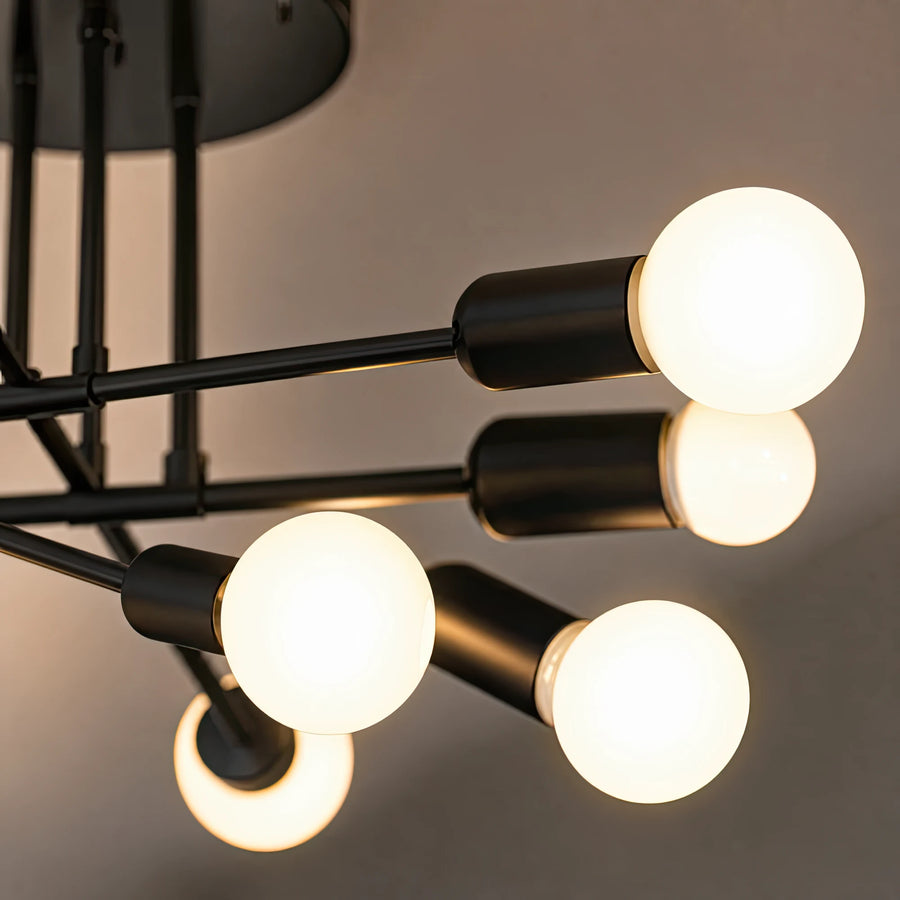 Classic Modernist Octa Chandelier, 8x E27, Black, Modern Design, Metal, Without Shade - 14_LC360-8BK.png