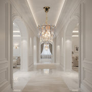 Crystal Chandelier VELVET Petito, 3xE14, D30 cm, Χρυσό, Ρυθμιζόμενο Ύψος, Μέταλλο και Κρύσταλλο