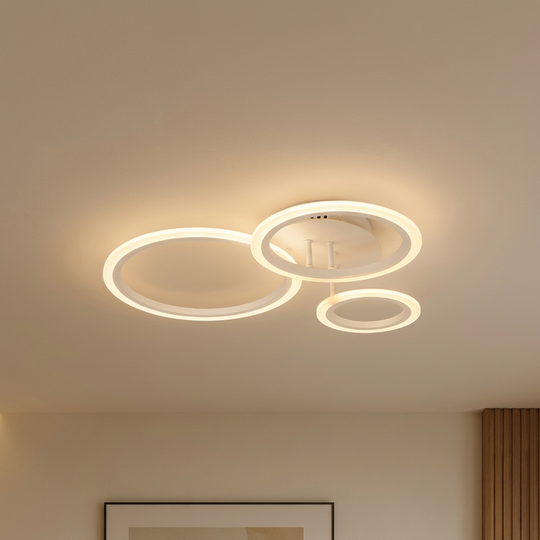 Πολυέλαιος LED με τηλεχειριστήριο BETTY 40W, 3 κύκλοι, κρύο/θερμό/ουδέτερο φως, ρυθμιζόμενο, λευκό, μεταλλικό και ακρυλικό LED πολυέλαιοι με τηλεχειριστήριο Προεπιλεγμένος τίτλος Alessandro Design