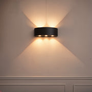Ellis Εξωτερικό φως τοίχου LED, 6W, 6 πηγές φωτός, ζεστό φως, μαύρα φώτα τοίχου εξωτερικού χώρου Προεπιλεγμένος τίτλος Alessandro Design