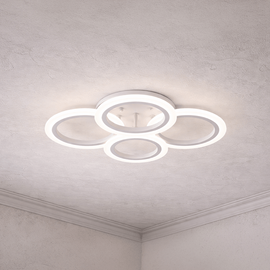 Πολυέλαιος LED με τηλεχειριστήριο BETTY 43W, 4 κύκλοι, κρύο/θερμό/ουδέτερο φως, ρυθμιζόμενο, λευκός πολυέλαιος LED με τηλεχειριστήριο Προεπιλεγμένος τίτλος Alessandro Design