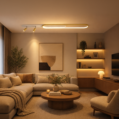 Πολυέλαιος LED με ρυθμιζόμενο προβολέα FISSO Camilla, 66W, Κρύο/Ζεστό/Ουδέτερο φως, Γυαλιστερό Χρυσό LED Πολυέλαιοι Προεπιλεγμένος τίτλος Alessandro Design
