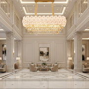 Crystal Chandelier PETAL Regalis 12xE14, 80x30 cm, Χρυσό, Ρυθμιζόμενο ύψος, Μεταλλικοί και Κρυστάλλινοι Πολυέλαιοι Προεπιλεγμένος τίτλος Alessandro Design