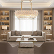 Crystal Chandelier PETAL Regalis 12xE14, 80x30 cm, Χρυσό, Ρυθμιζόμενο ύψος, Μεταλλικοί και Κρυστάλλινοι Πολυέλαιοι Προεπιλεγμένος τίτλος Alessandro Design