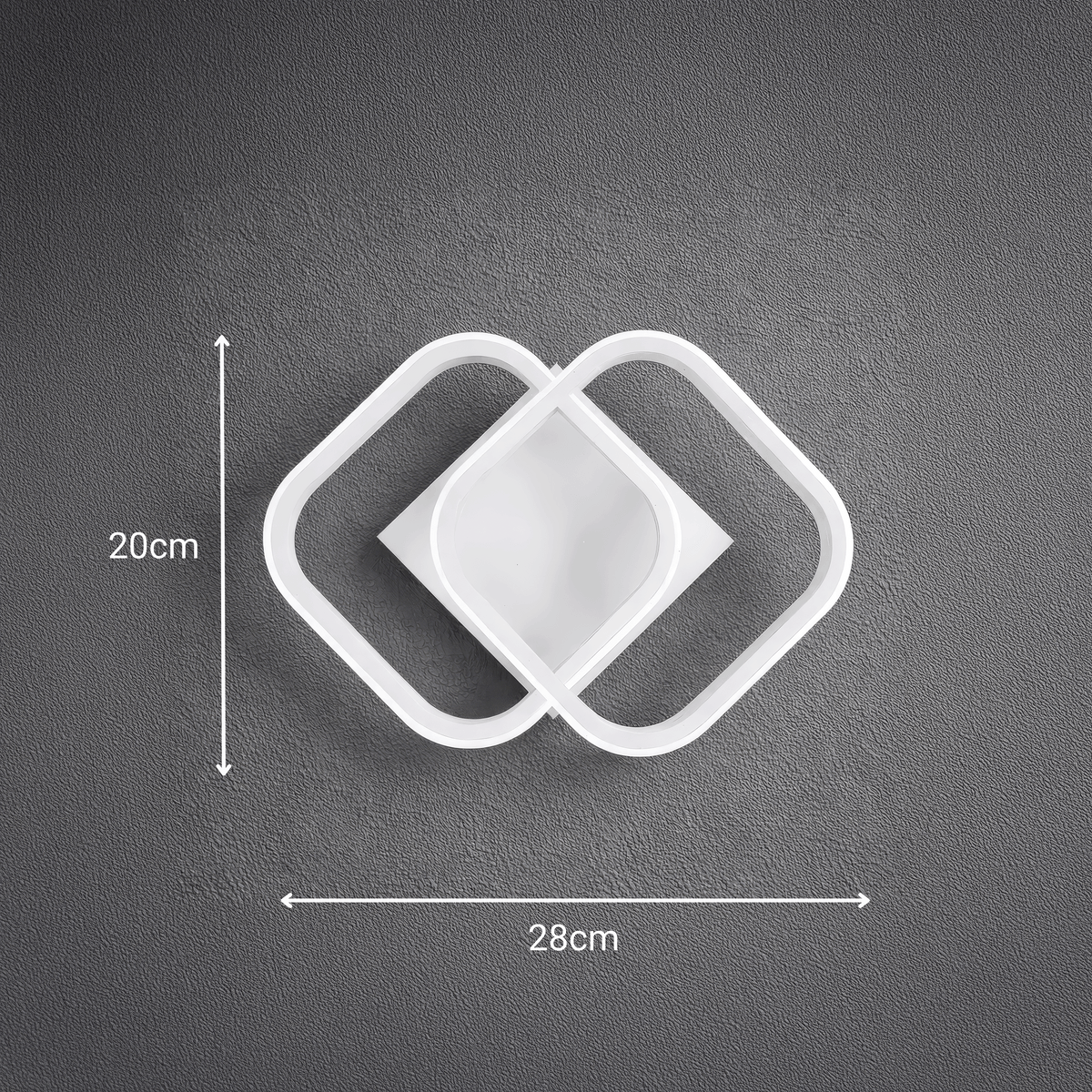Πολυέλαιος LED VERTEX Matrix, Επικαλυπτόμενα διαμάντια, Μεταλλικά πλαίσια, 24W, 2 Διαμάντια, Κρύο/Ζεστό/Ουδέτερο φως 3000K/4000K/6000K, Λευκοί πολυέλαιοι LED Προεπιλεγμένος τίτλος Alessandro Design